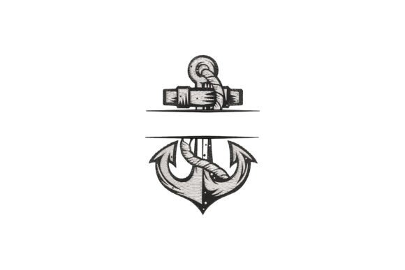 Anchor Monogram Embroidery Design