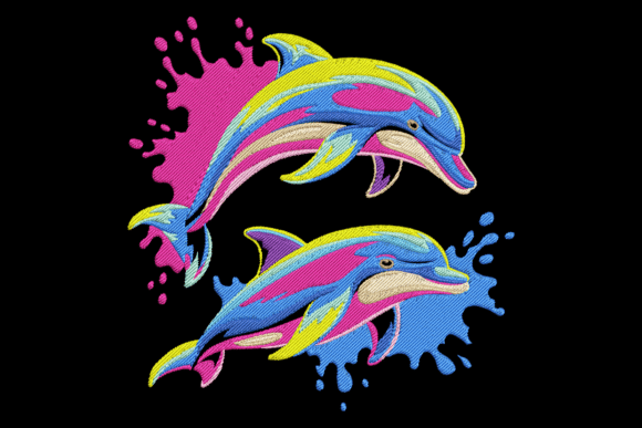 Colorful Dolphin Splash