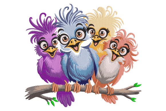 Colorful Nerdy Birds