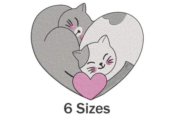 Couple Cats and Heart