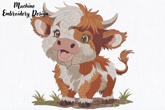 Cute Funny Highland Baby Cow Farm Animal