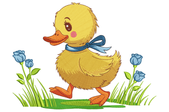 Duckling with Blue Bow: A Charming Embroidery Design Review
