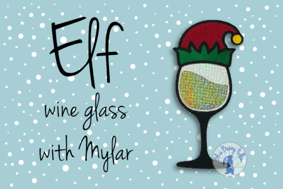 Elf Wine Glass: A Whimsical Holiday Embroidery Gem