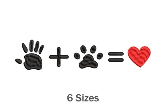 Human Hand & Dog Paw Print Equals Love