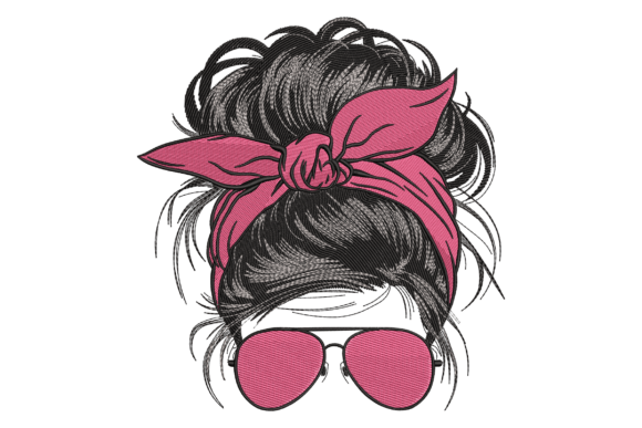 Messy Bun Bandana Girl