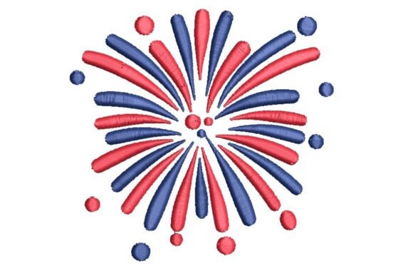 Red and Blue Fireworks Burst